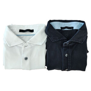 2x Greyson Mens Golf Polo Shirts Size S White Charcoal Gray Sports Work Weekend